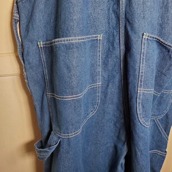 Liberty Overalls Mens 42x30 Womens XL Blue Denim Bib Carpenter Workwear Hipster - Picture 12 of 13
